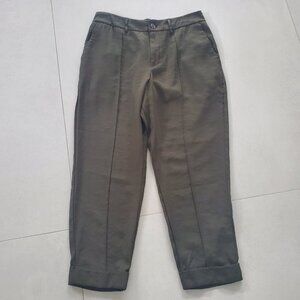 A New Day Olive Green Cuffed Trouser Pants with Elastic Waist 14R
